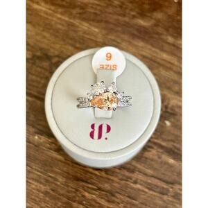 Bomb Party RBP5962 Dazzle and Glam Smokey Topaz Cubic Zirconia Rhodium Size 6